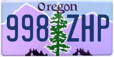 OR license plate 998ZHP