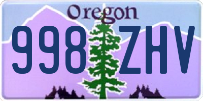 OR license plate 998ZHV