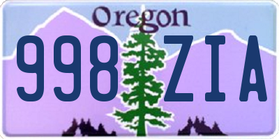 OR license plate 998ZIA