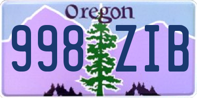 OR license plate 998ZIB