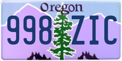 OR license plate 998ZIC