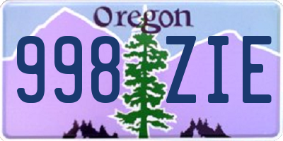 OR license plate 998ZIE