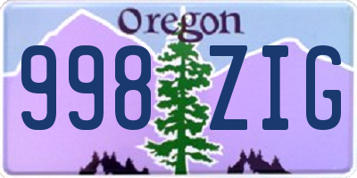 OR license plate 998ZIG