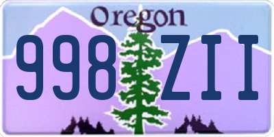 OR license plate 998ZII