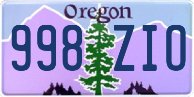 OR license plate 998ZIO