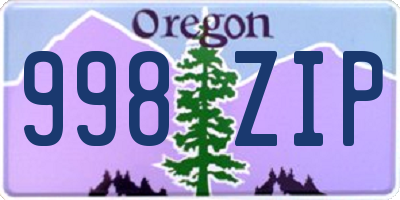 OR license plate 998ZIP