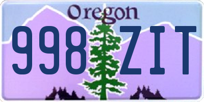 OR license plate 998ZIT