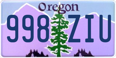 OR license plate 998ZIU