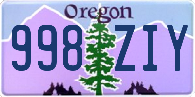 OR license plate 998ZIY