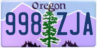 OR license plate 998ZJA