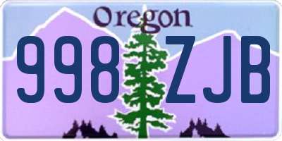 OR license plate 998ZJB