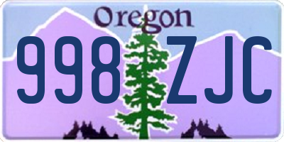 OR license plate 998ZJC
