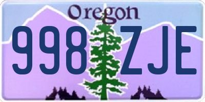 OR license plate 998ZJE