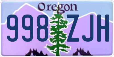 OR license plate 998ZJH