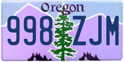 OR license plate 998ZJM