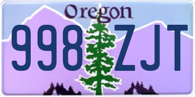 OR license plate 998ZJT