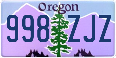 OR license plate 998ZJZ