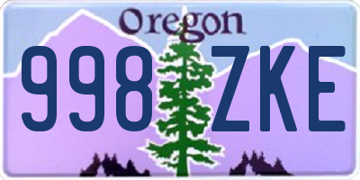 OR license plate 998ZKE