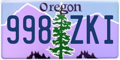 OR license plate 998ZKI