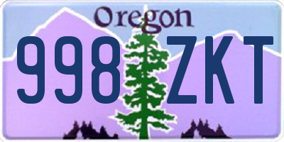 OR license plate 998ZKT