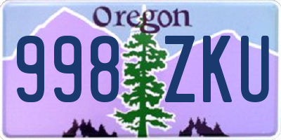 OR license plate 998ZKU