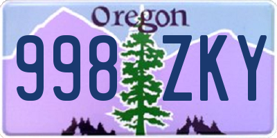 OR license plate 998ZKY