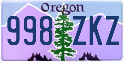 OR license plate 998ZKZ