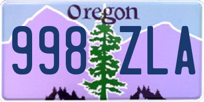 OR license plate 998ZLA