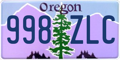 OR license plate 998ZLC