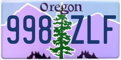 OR license plate 998ZLF