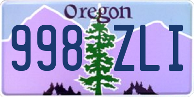 OR license plate 998ZLI