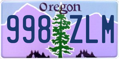 OR license plate 998ZLM