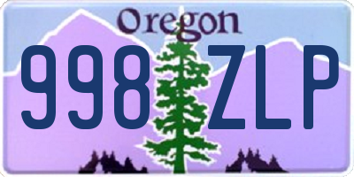 OR license plate 998ZLP