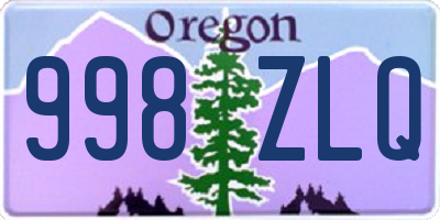 OR license plate 998ZLQ
