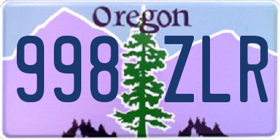 OR license plate 998ZLR