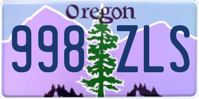 OR license plate 998ZLS