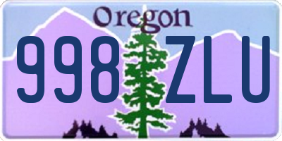 OR license plate 998ZLU