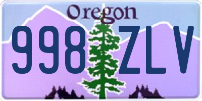 OR license plate 998ZLV