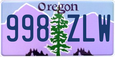 OR license plate 998ZLW