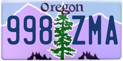 OR license plate 998ZMA
