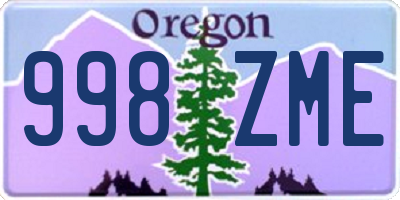 OR license plate 998ZME