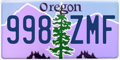 OR license plate 998ZMF