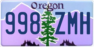 OR license plate 998ZMH