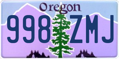 OR license plate 998ZMJ