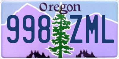 OR license plate 998ZML