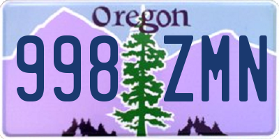 OR license plate 998ZMN