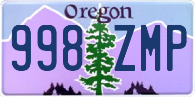 OR license plate 998ZMP