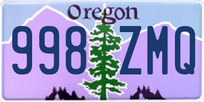 OR license plate 998ZMQ