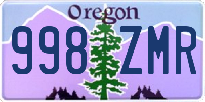 OR license plate 998ZMR