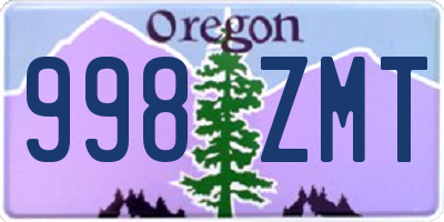 OR license plate 998ZMT